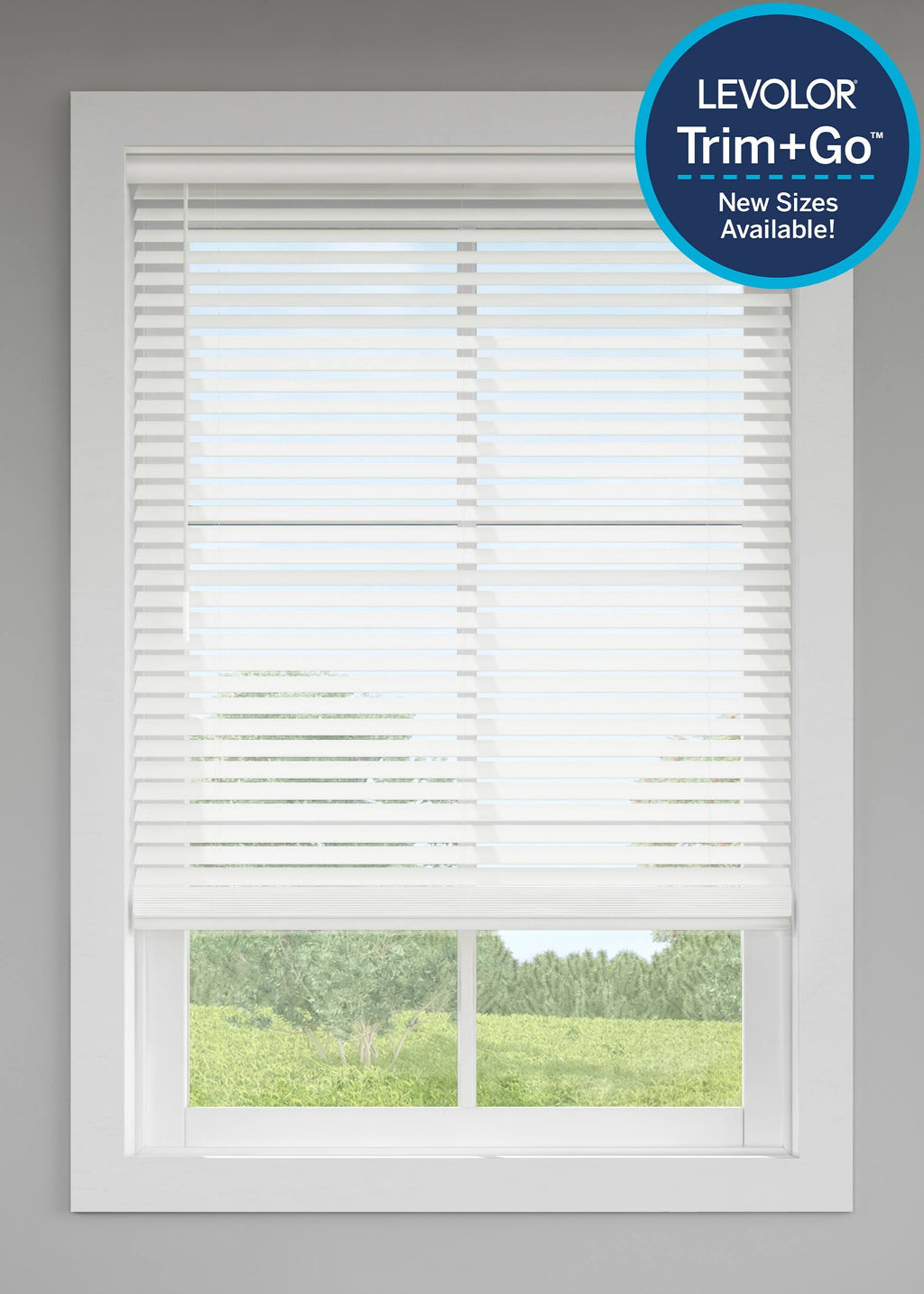 White Cordless Faux Wood Blinds 42.5-in x 64-in T689966