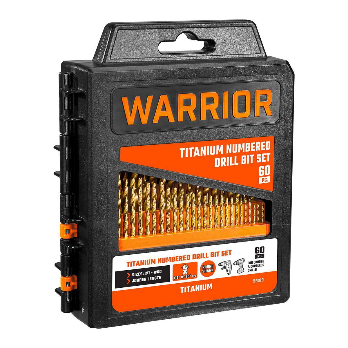 Titanium High-Speed Steel Numbered Drill Bit Set, 60-Piece N959