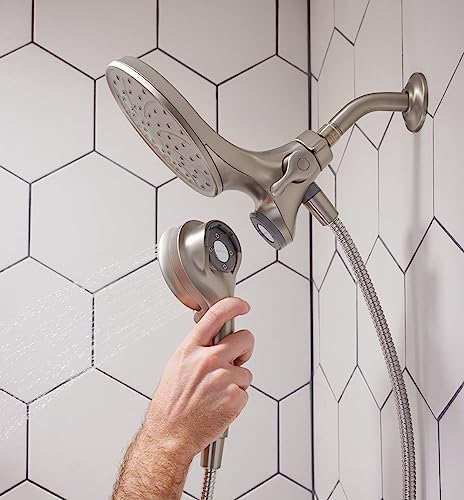 Spot Resist Brushed Nickel Six-Function Handheld Showerhead Q86555