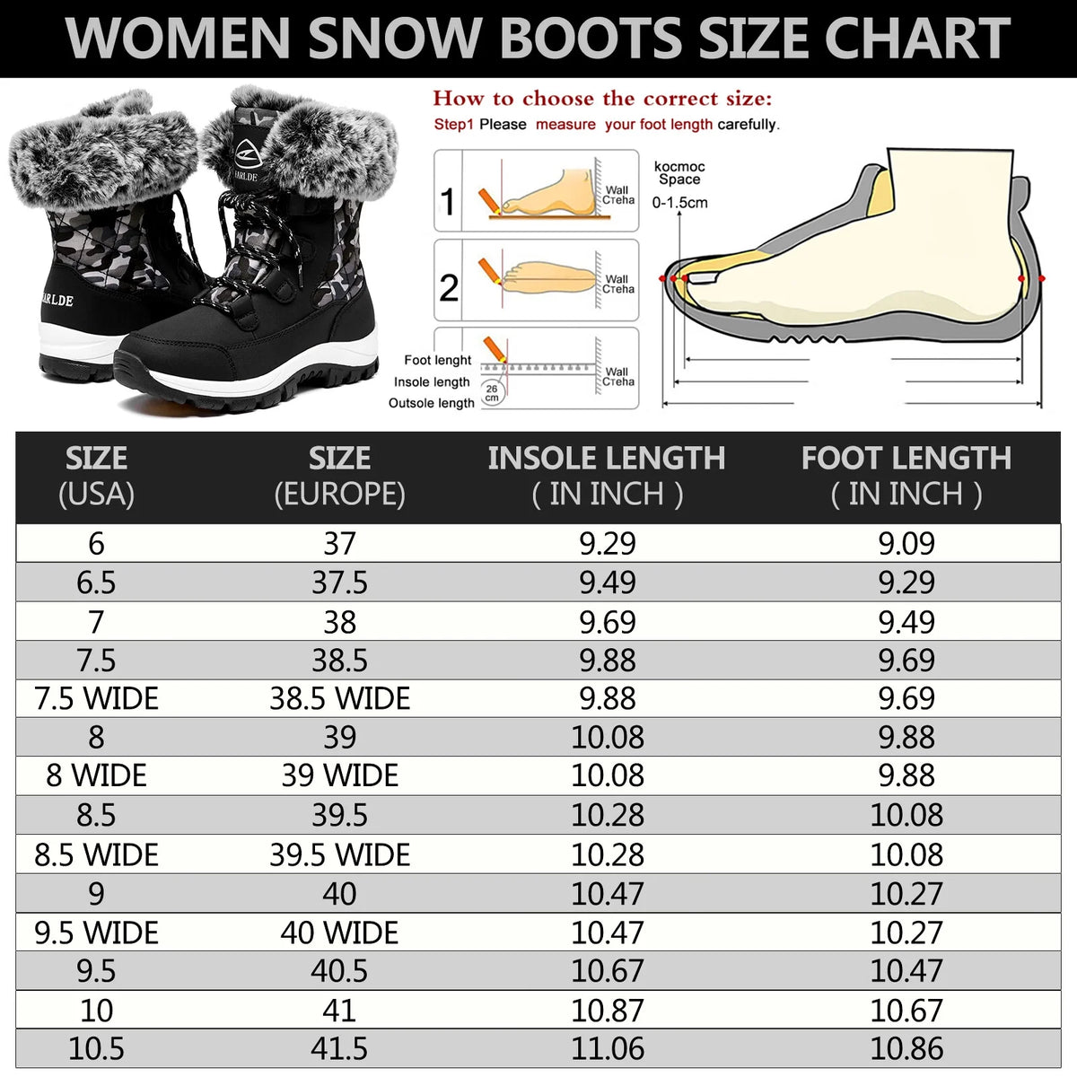 Waterproof Mid Calf Women's Snow Boots G2828