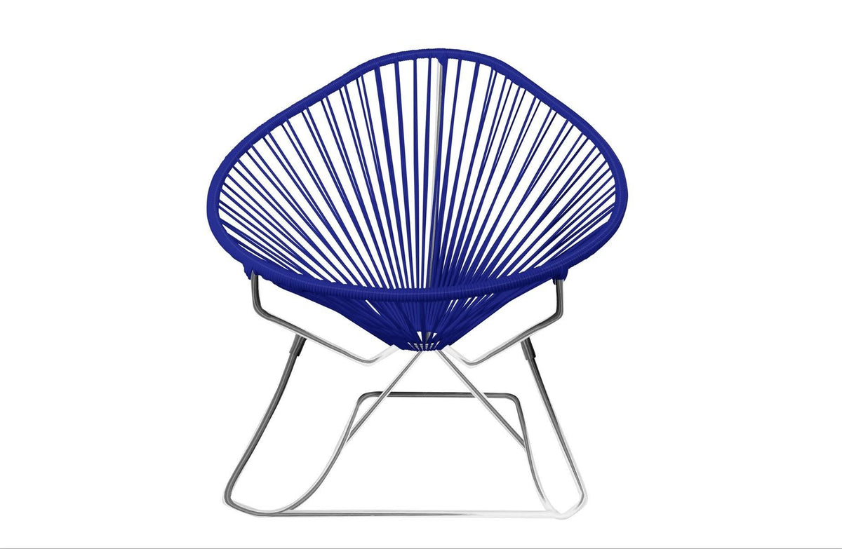 Chrome Deep Blue Acapulco Rocker Chair S746