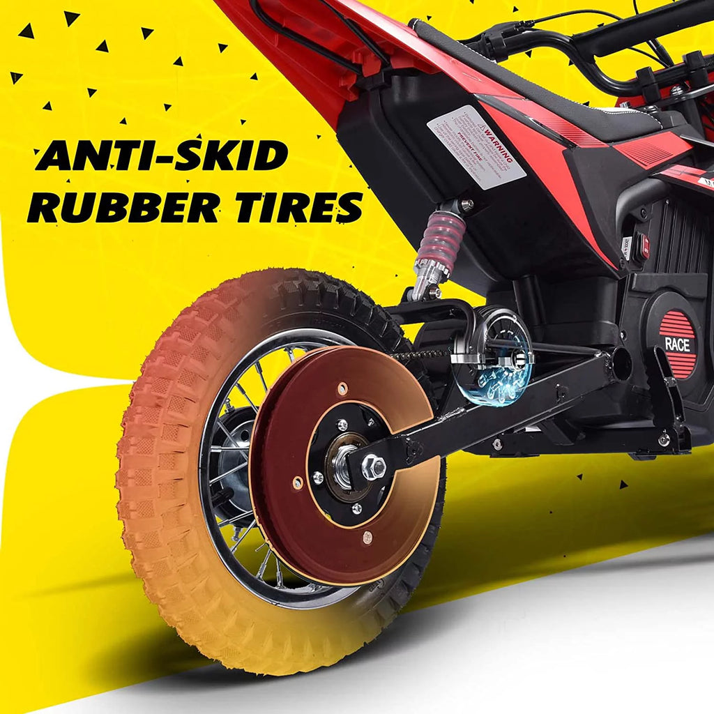 24V Kids Electric Dirt Bike with Rubber Tire, Suspension & Leather Seat C44771