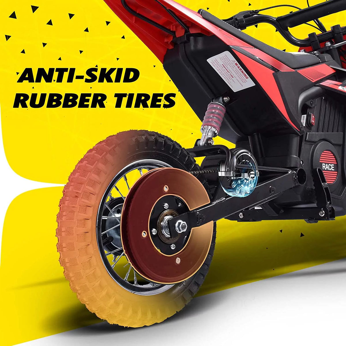 24V Kids Electric Dirt Bike with Rubber Tire, Suspension & Leather Seat C44771