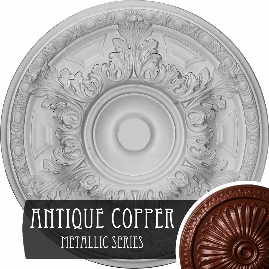 19 inch x 1 1/2 inch Hand-Painted White Crackle Ceiling Medallion V185387