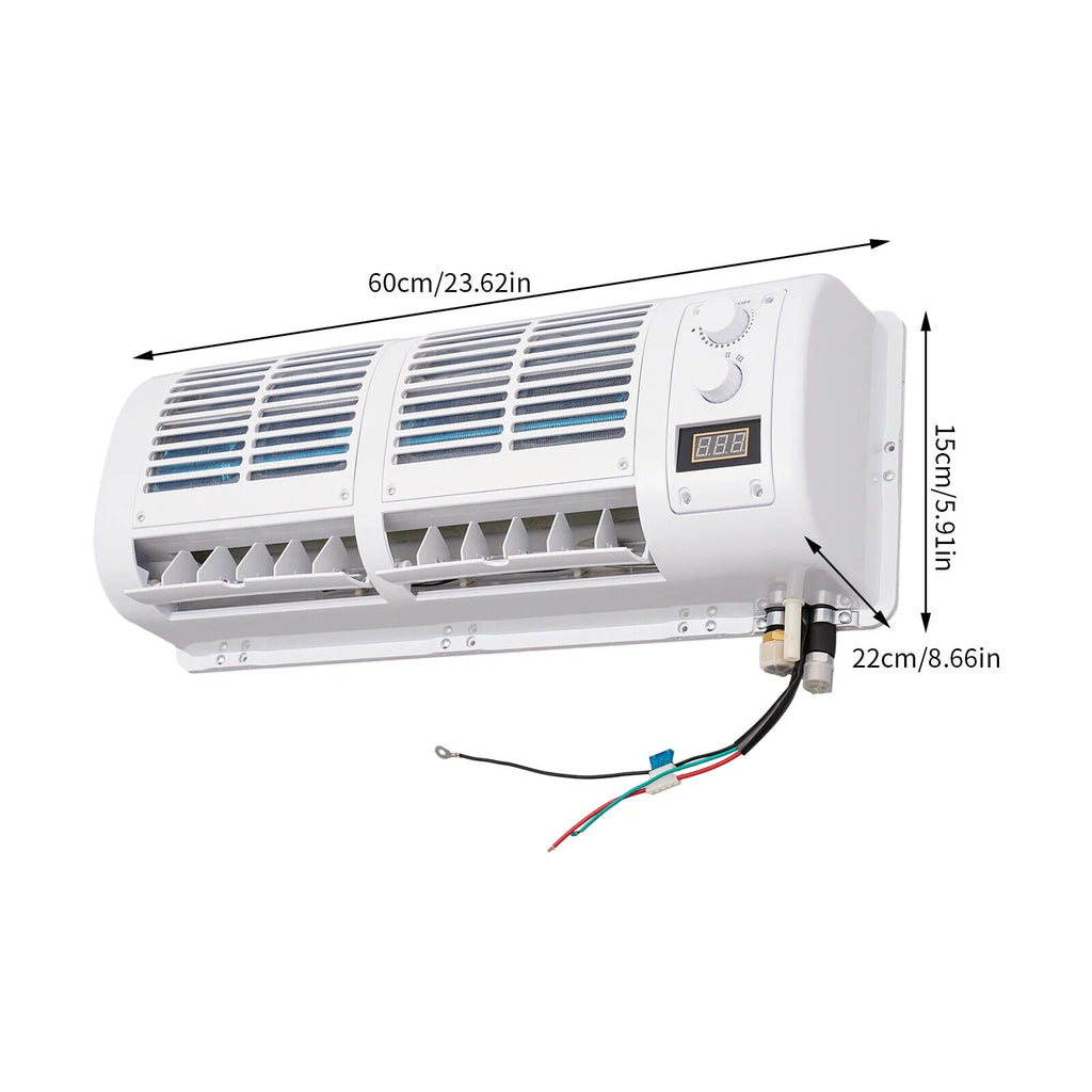 12V Car Air Conditioner Cooling Fan 3 Speeds LCD Display Q281550