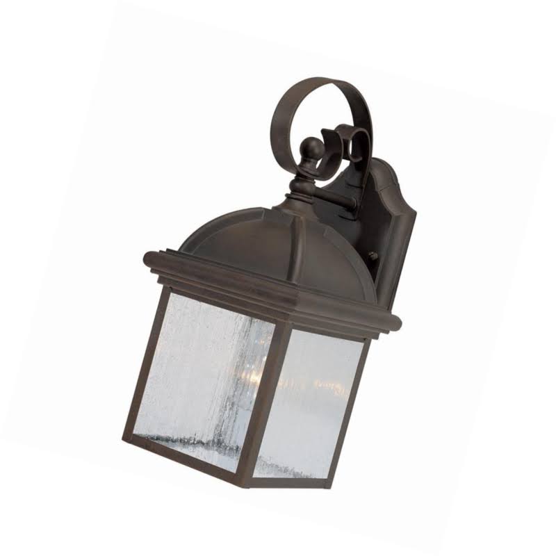 One-Light Exterior Wall Lantern Textured Rust Patina Cast Aluminum I54028