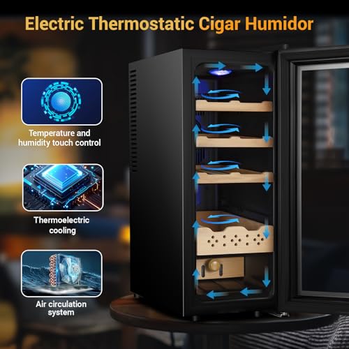 35L 250 Counts Thermostatic Desktop Humidor Cabinet V66200