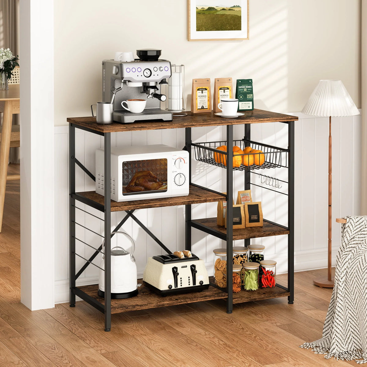 6 Tier Kitchen Bakers Rack with Power Outlet B433