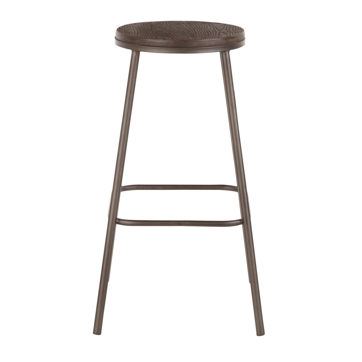 Industrial Round Bar Stool (Set of 2) Vintage White/Espresso D250410