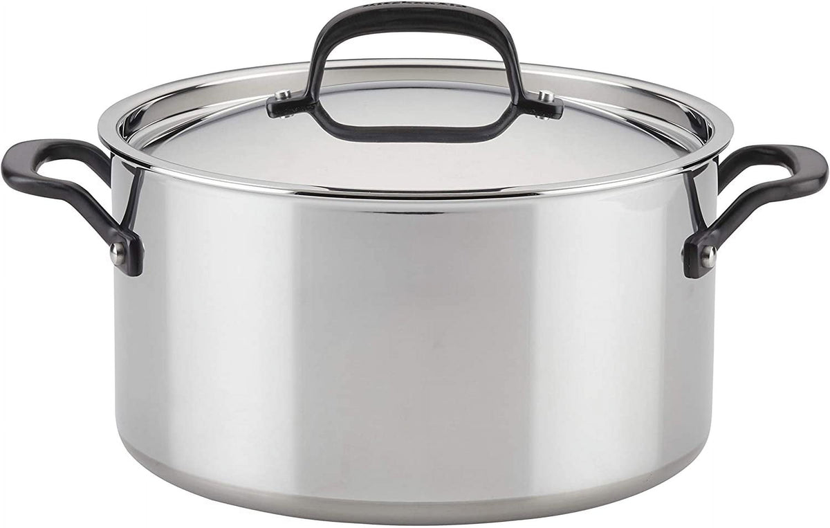 5-Ply Clad Stainless Steel Stock Pot with Lid, 8 Quart Q783217
