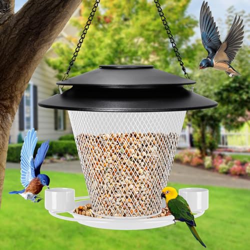 Red Metal Bird Feeder E292