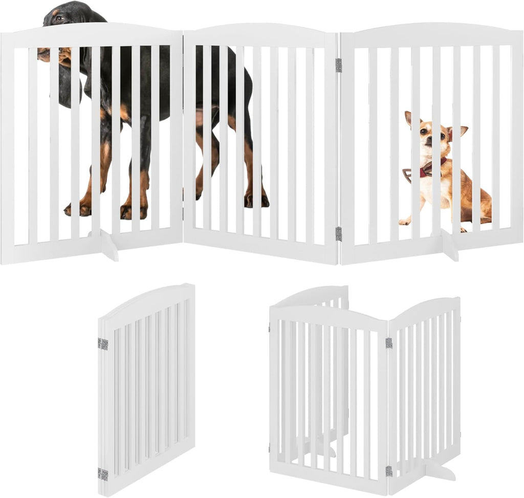 White 72" Tall 30" Wooden Pet Gate I81273