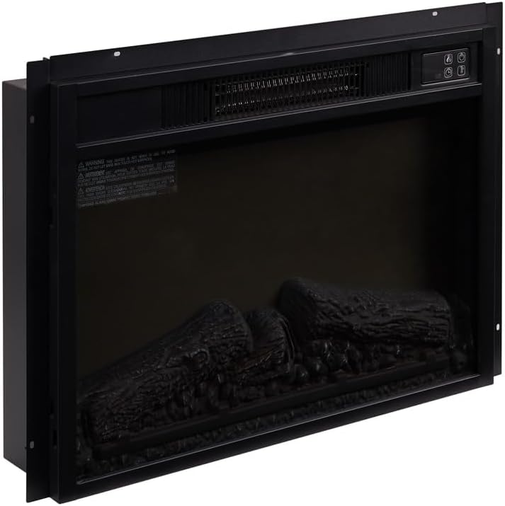 Black 23" Electric Fireplace Insert D2056
