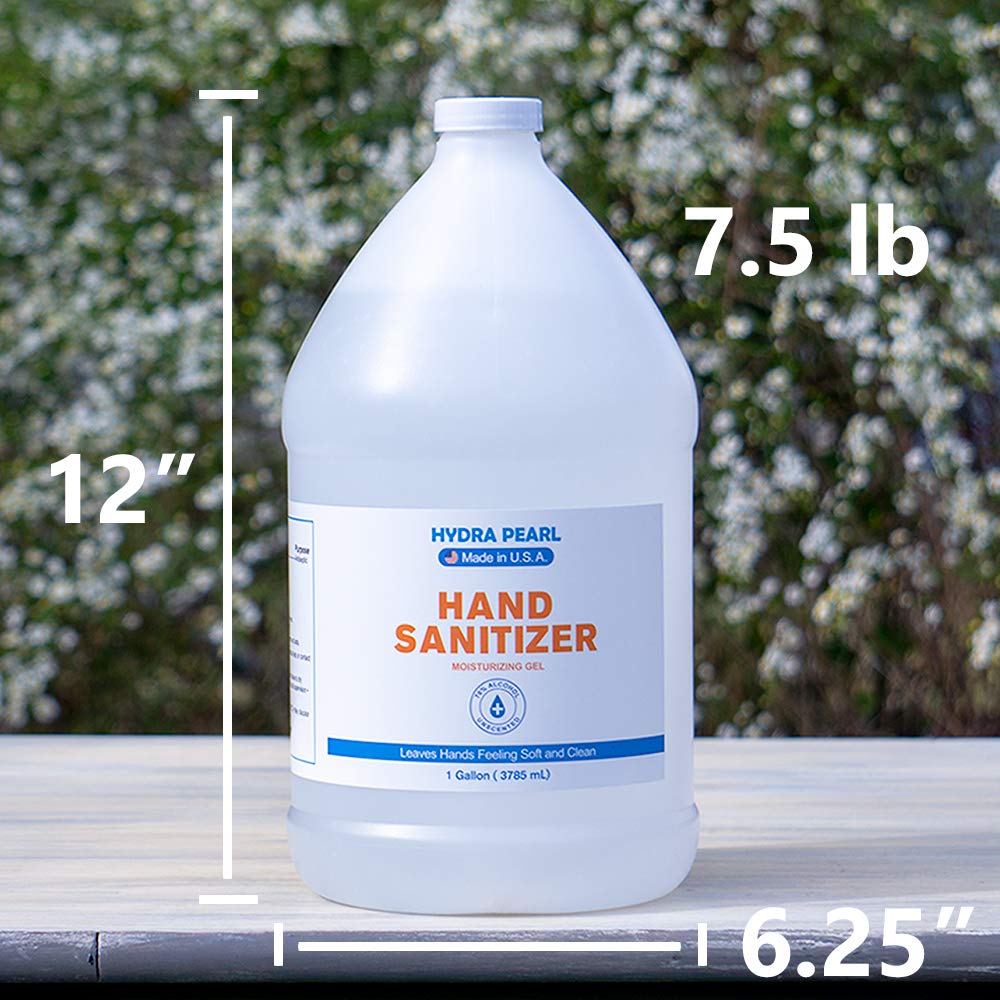 Hydra Pearl Hand Sanitizer Gel - 70% Alcohol - Unscented - 1 Gallon (128 oz) - 1-Pack Without Pump - Pack of 2 N7560
