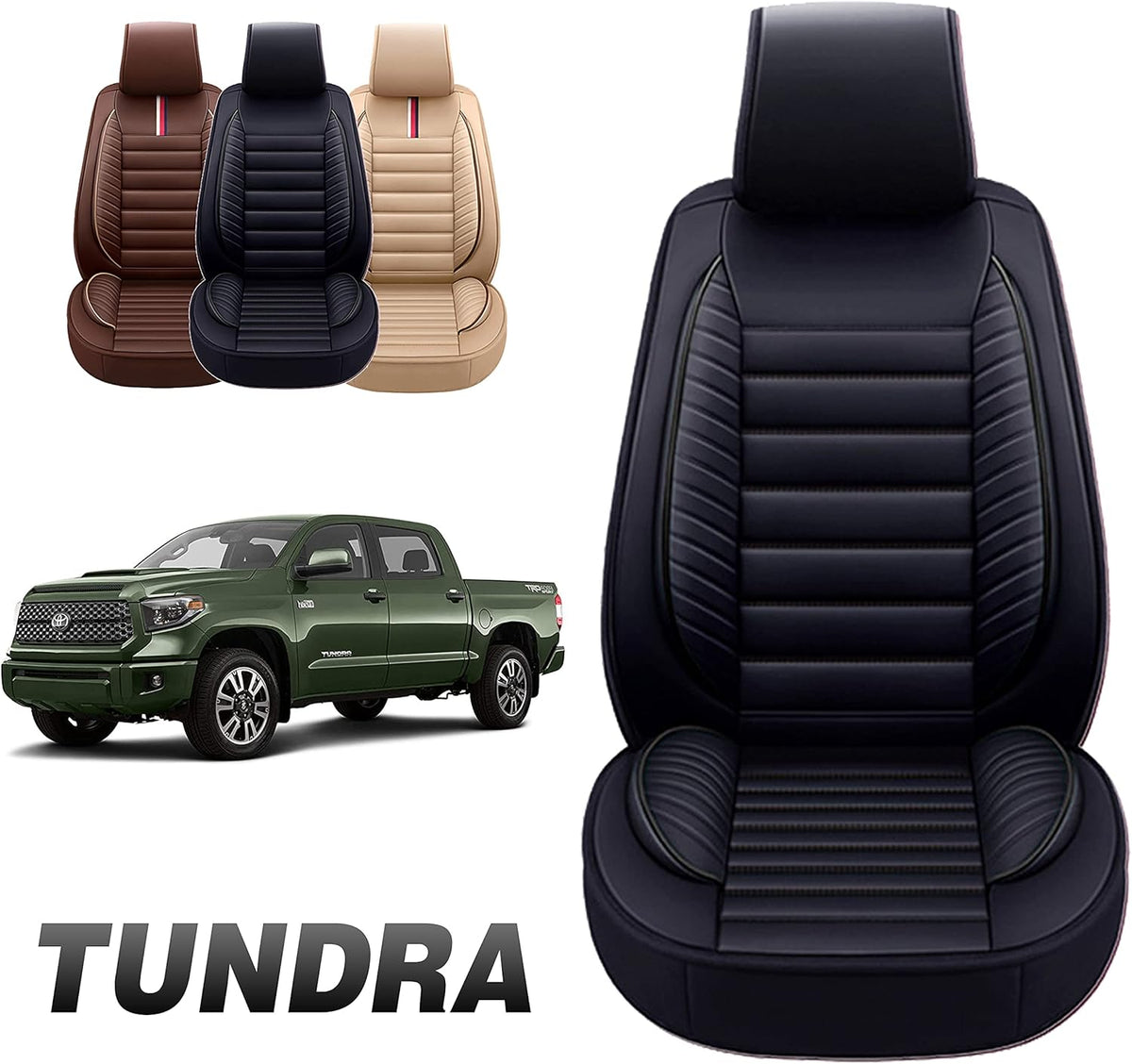 Gray Faux Leather Custom Fit Seat Cover for Tundra Pick-up Truck N700