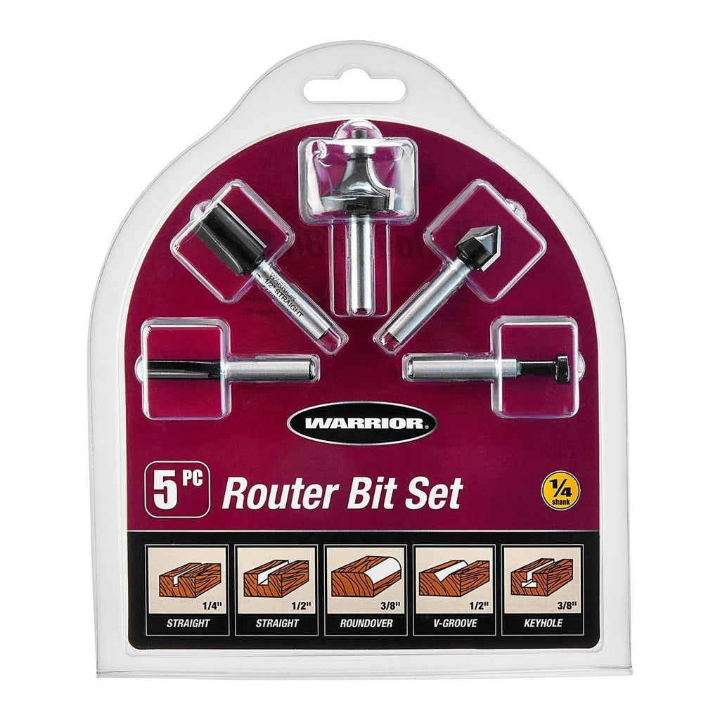 Carbide Router Bit Set, 5-Piece W34422