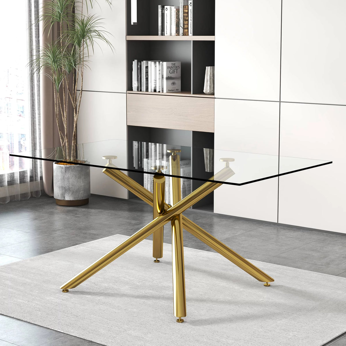 Glass Dining Table for 6-8 Person V18705