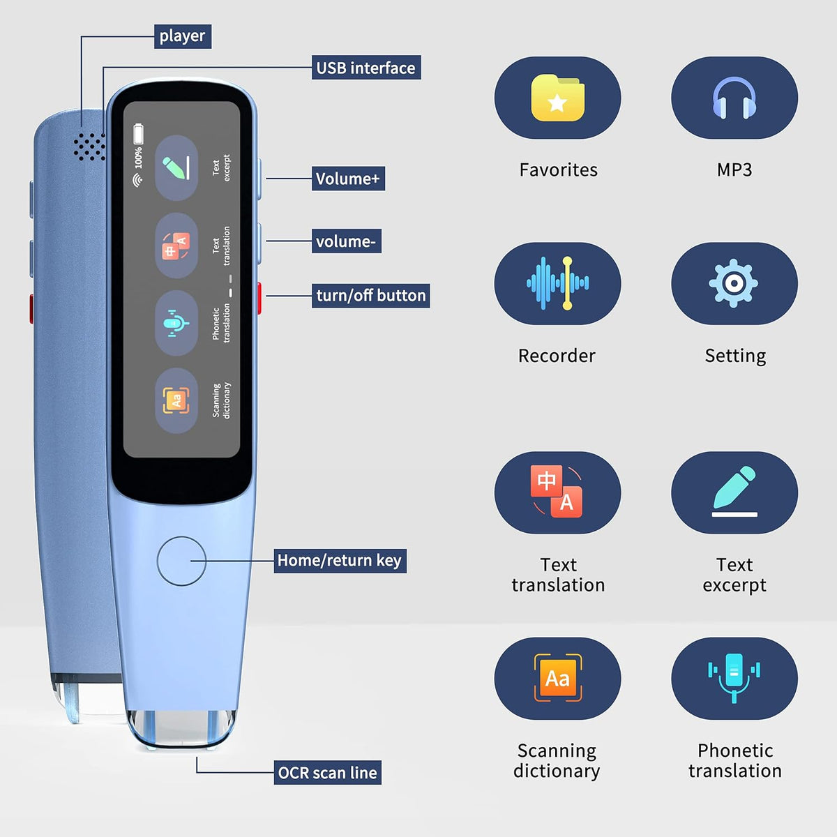Scanning Pen OCR Digital Reading Pen J392602