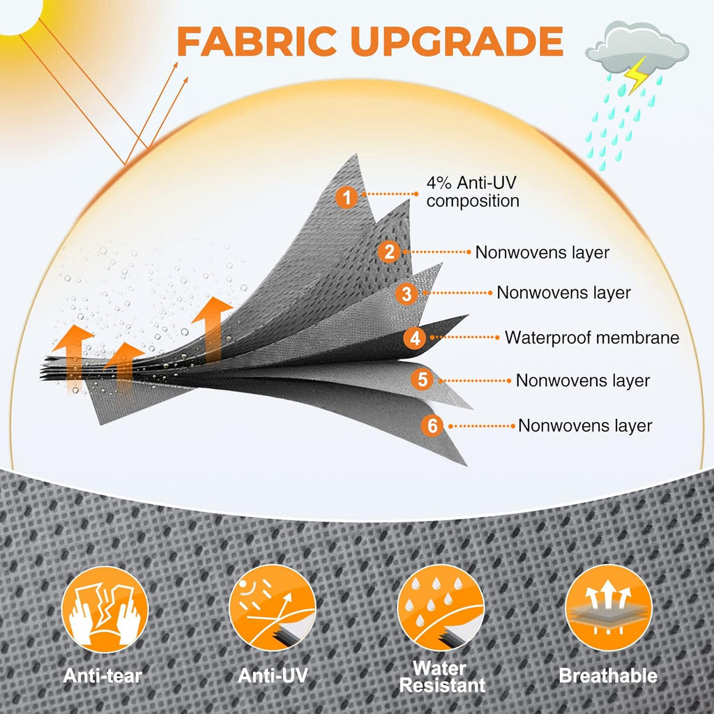 Heavy Duty 6 Layers Travel Trailer RV Cover Anti-UV Breathable Rip-Stop with 2Pcs Extra Straps & Gutter Spout Covers N4561