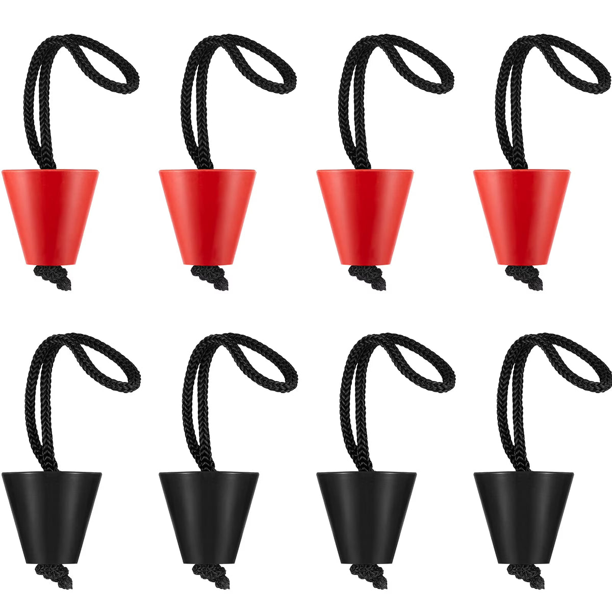 8 Pieces Silicone Kayak Scupper Plug Kit with Lanyard K321444