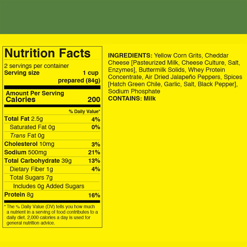 Easy Grits with Jalapeño, Hatch Green Chile, Cheddar 32 Pack G879133
