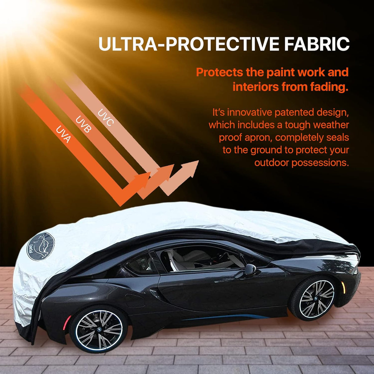Mid Size 189 L x 73 W x 71 H inch Heavy Duty Outdoor Car Cover Y329002