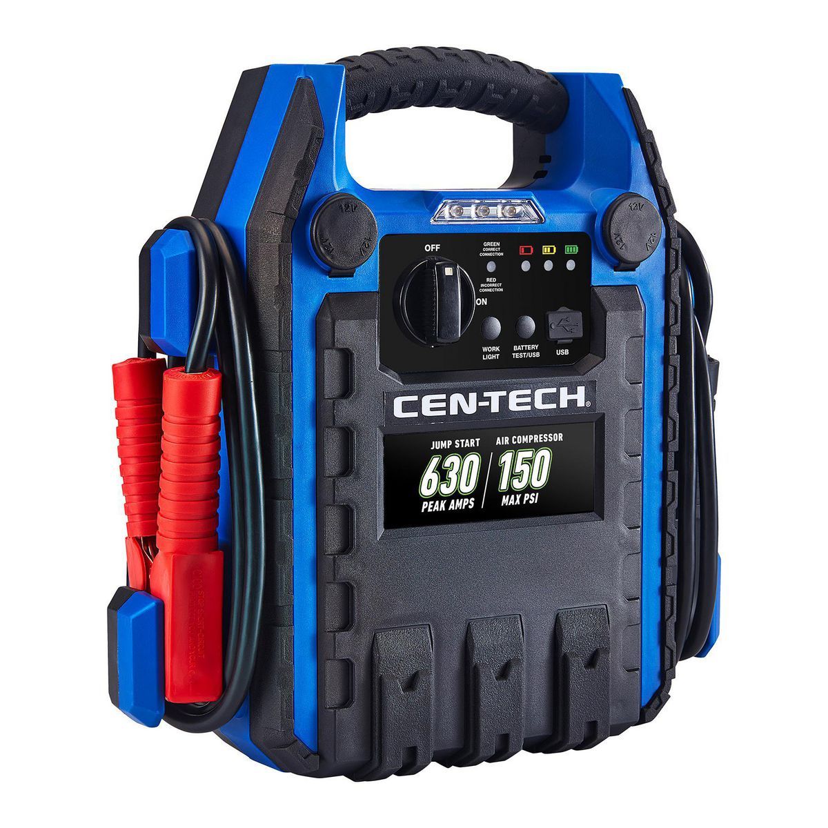Portable Car Battery Jump Starter and Power Pack with 150 PSI Air Compressor O694