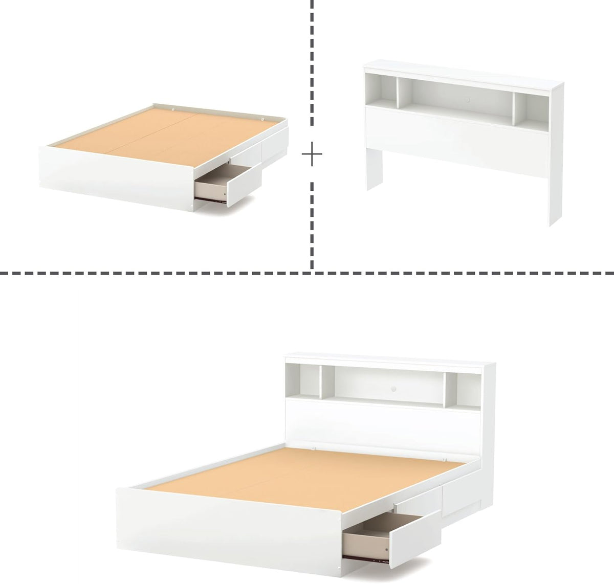 Full Mates Bed With Bookcase Headboard X36591