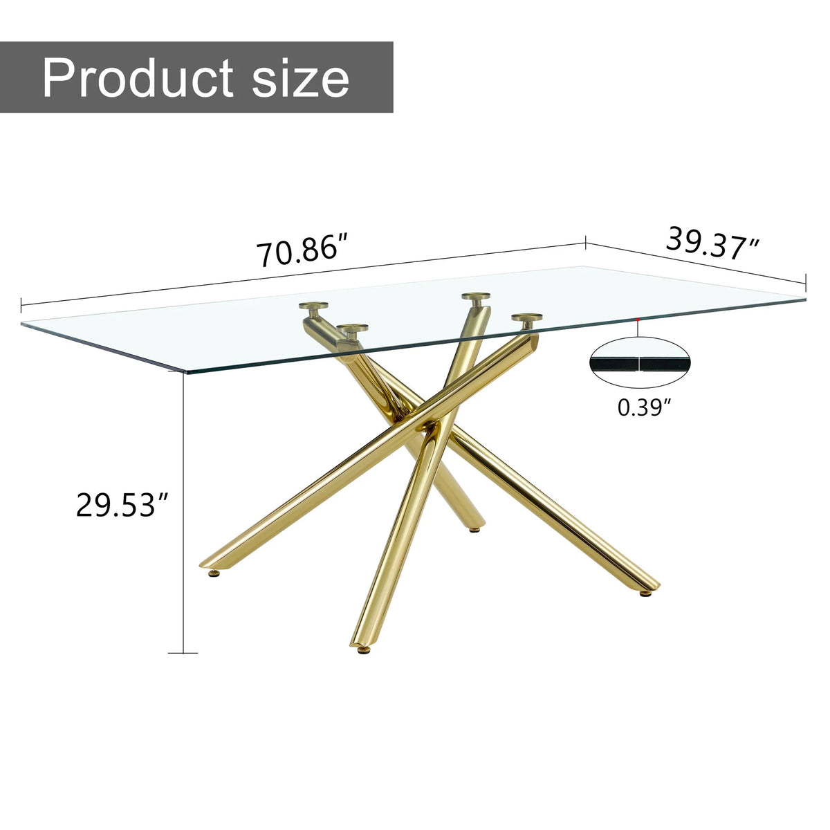 Glass Dining Table for 6-8 Person V18705