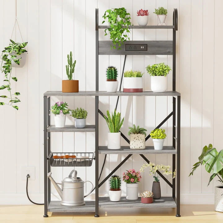 6 Tier Kitchen Bakers Rack with Power Outlet B433