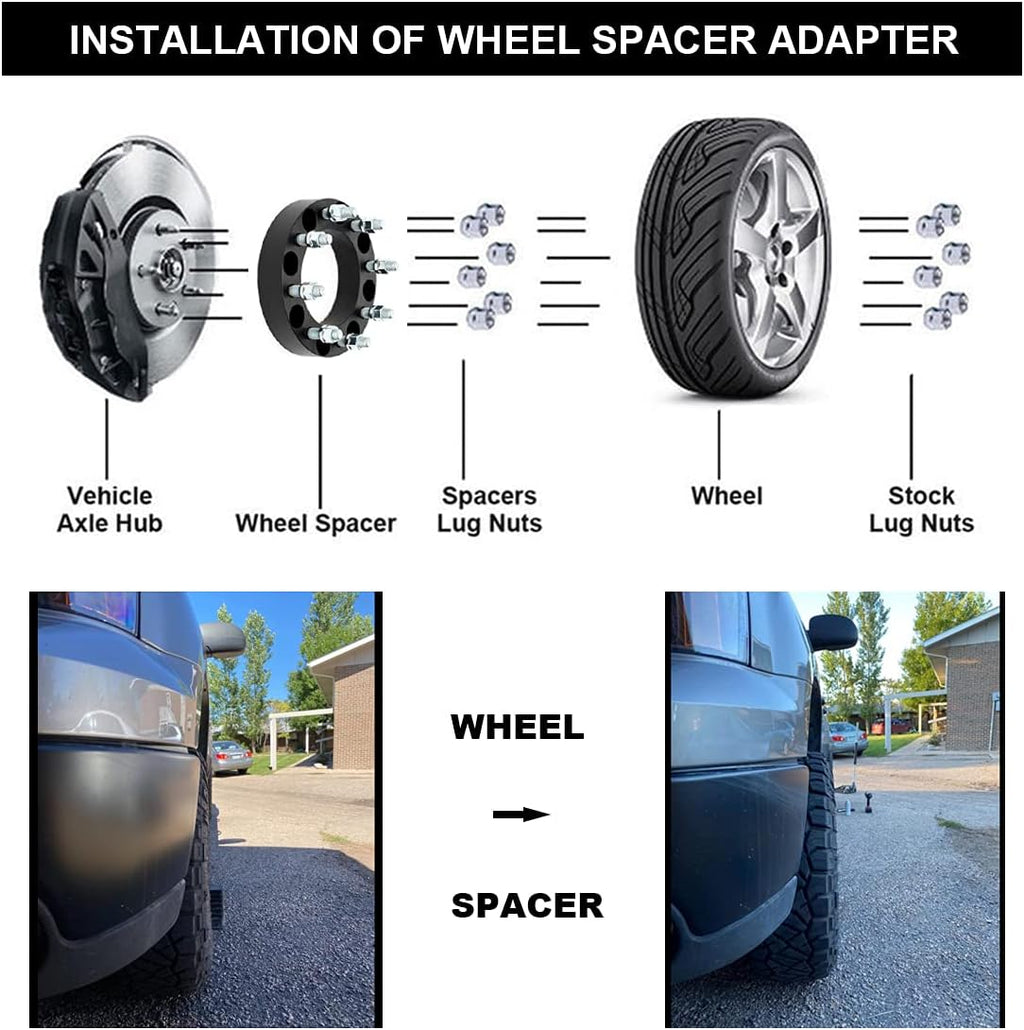Black Forged 2 Inch Wheel Adapters Pack of 4 J5818