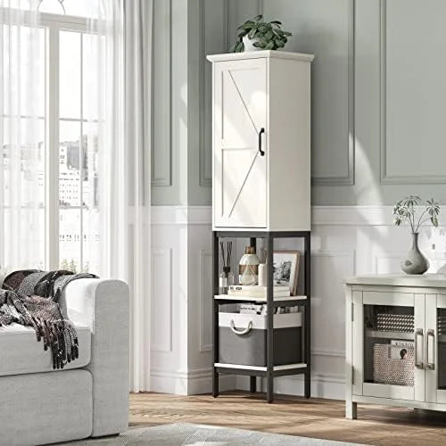 Linen Cabinet with Basket and 5 Shelves B6804