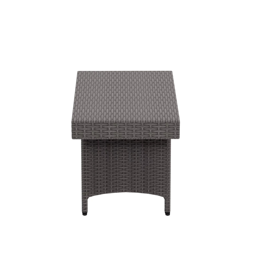 Gray All Weather PE Rattan Wicker Outdoor Folding Side Table Y609