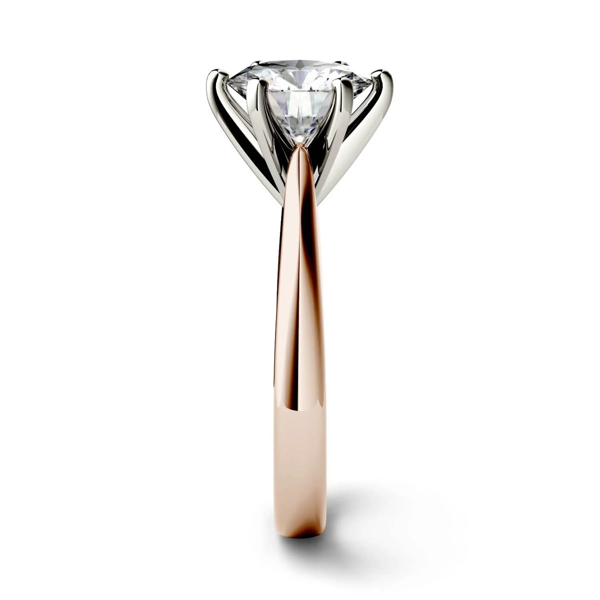 14K Rose Gold Moissanite Round Solitaire Engagement Ring 1.90 DEW Y464