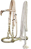 Rawhide Wrapped Show Bosal with Cotton Mecate Reins H336223