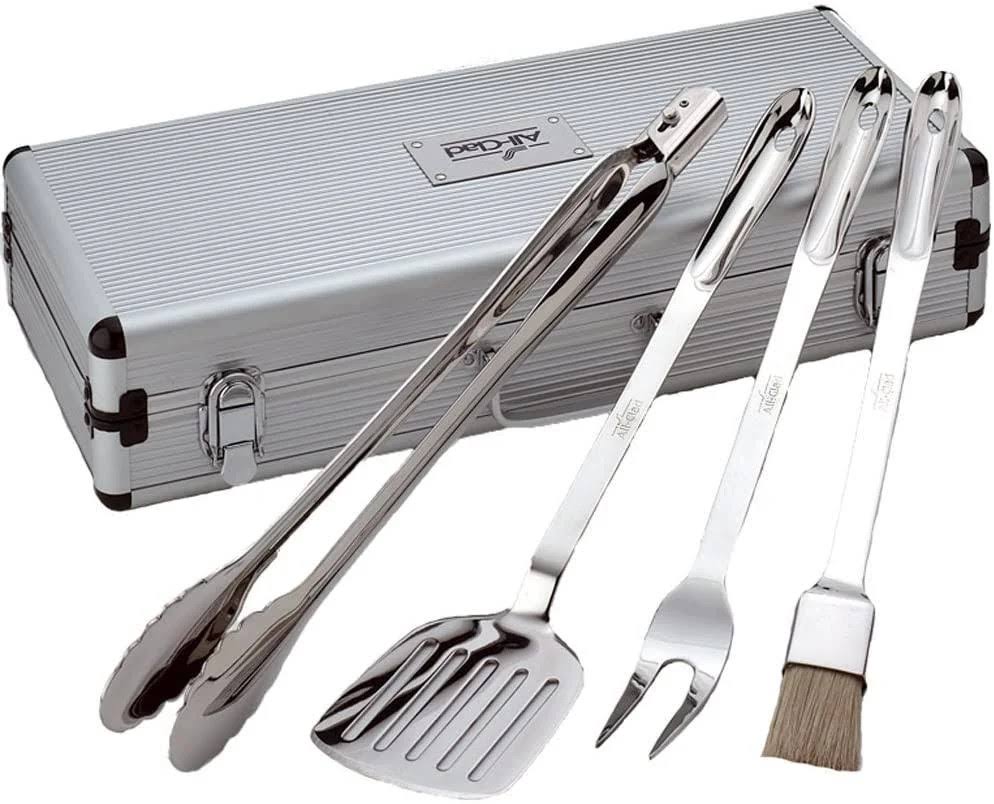 Stainless Steel BBQ Tool Cookware Set, 4-Piece, Silver X696109
