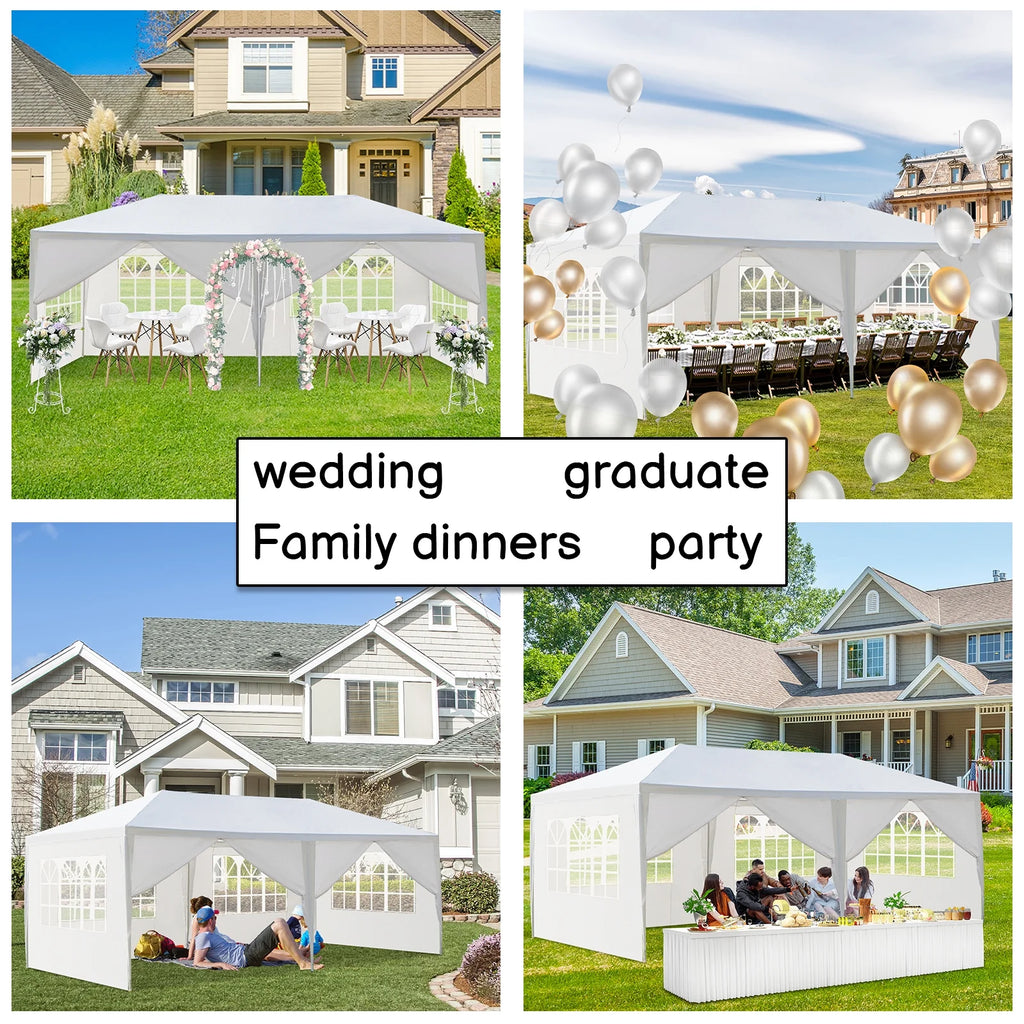 10'x 20' White Party Tent with Sides B5909