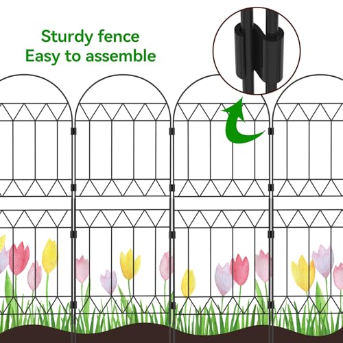 10 Pack Rustproof Metal Garden Fence Panels W302