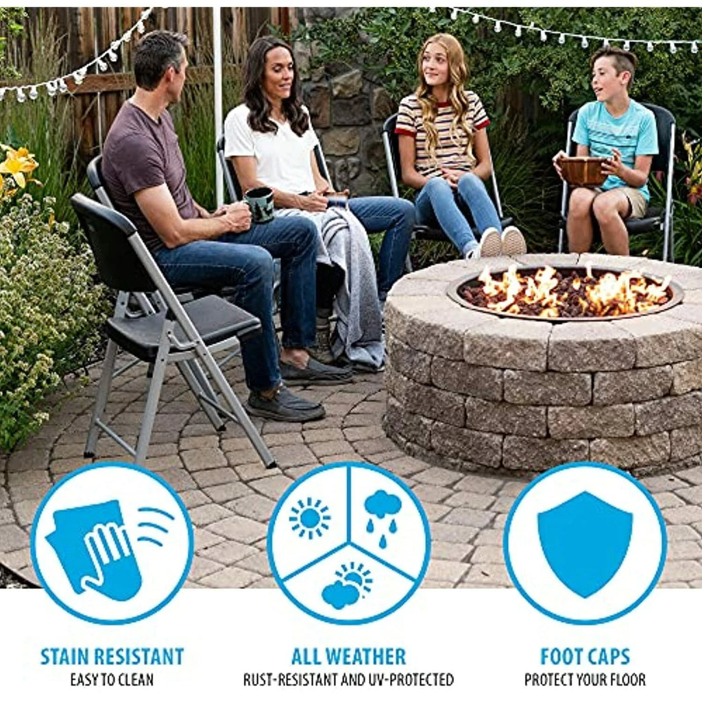 Folding Chairs 4 Pack Plastic Stackable D113574