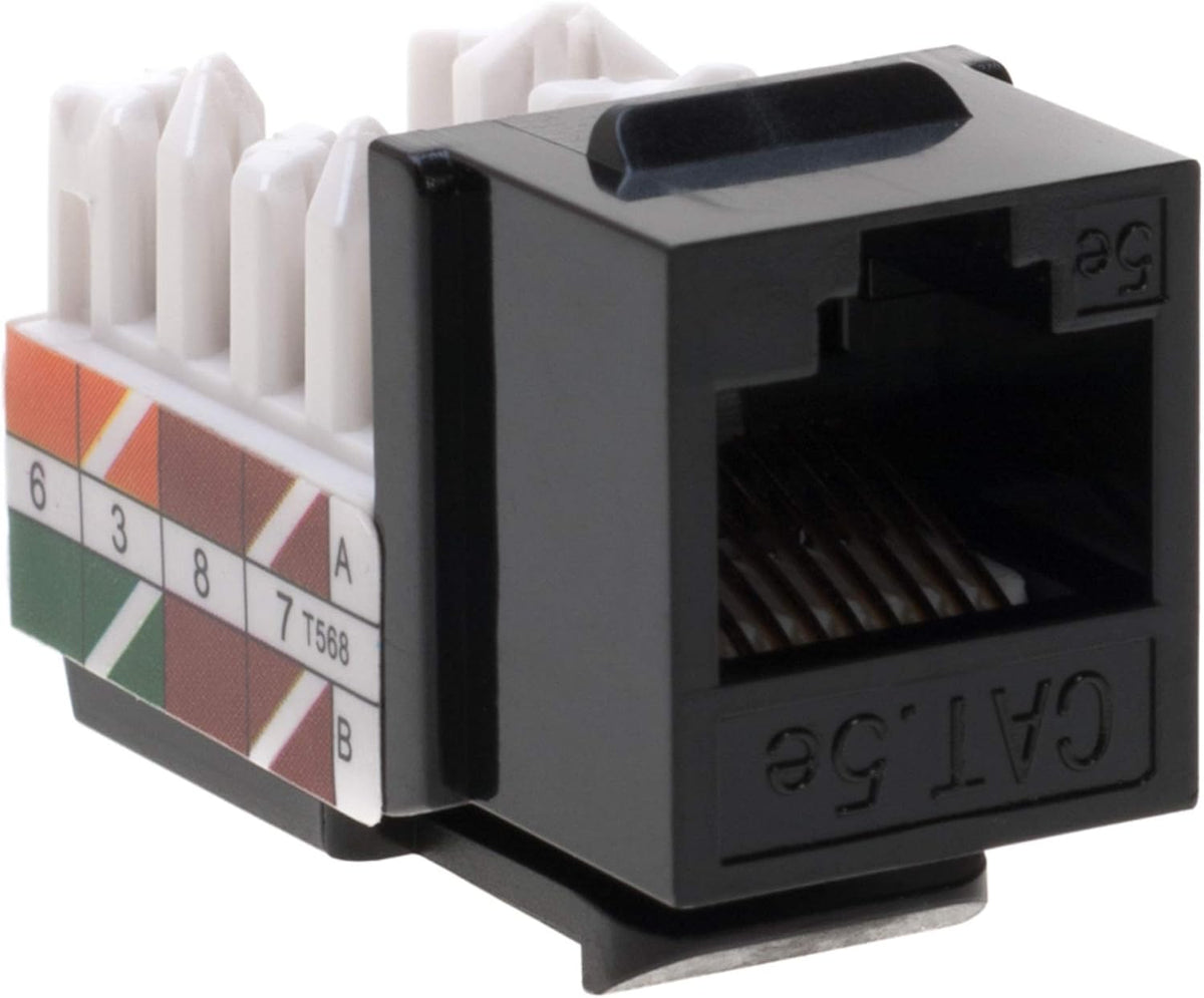 Cat5e RJ45 Punch-Down Keystone Jack Black (50) V61516