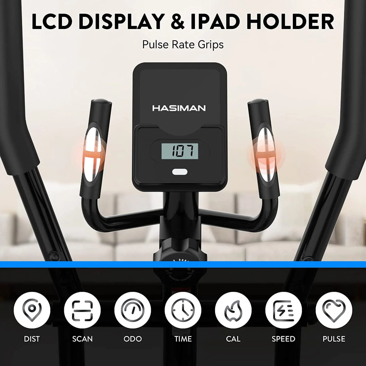 Silent Magnetic Elliptical Bike Stationary Exercise Machine O377653