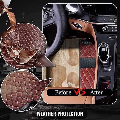 Gray Black Non-Slip Leather Floor Mats U424