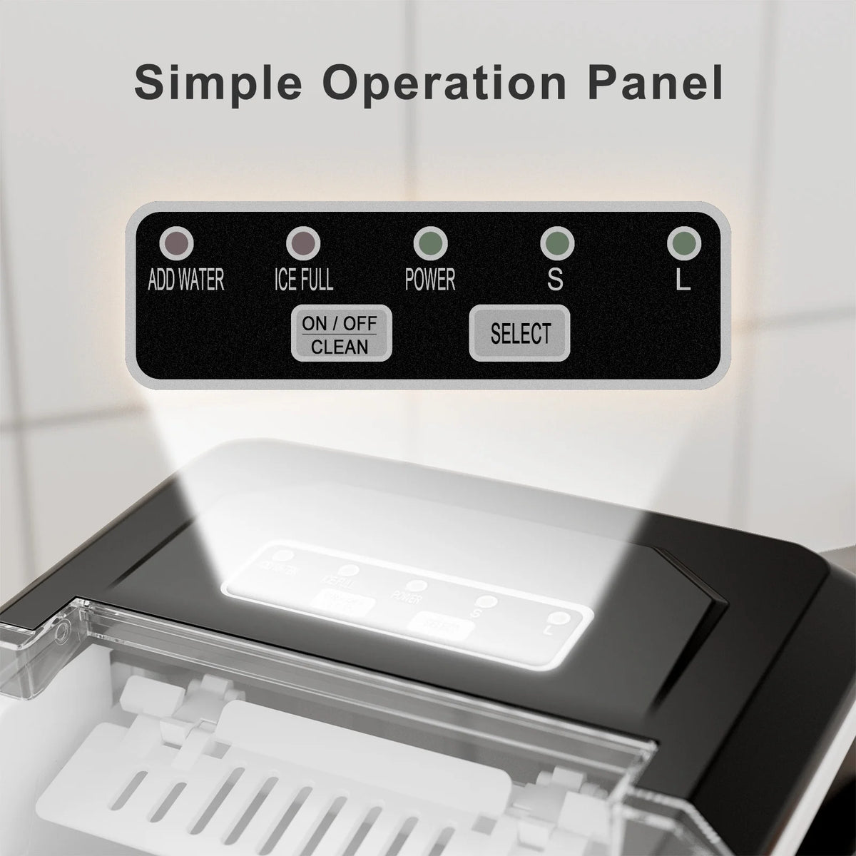 Countertop Ice Maker Machine with Handle, 9pcs/6min, 26lbs/24h, Silver T8414