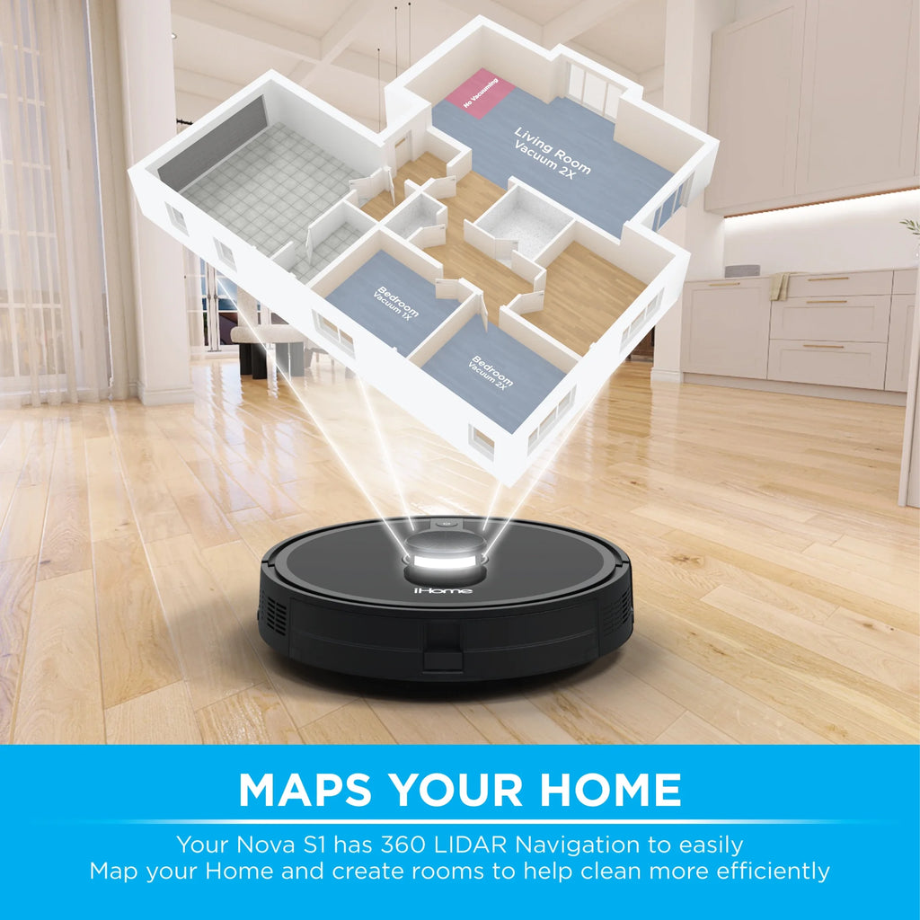 Robot Vacuum with LIDAR Navigation, 150 Min Runtime, 2700pa Suction U6917
