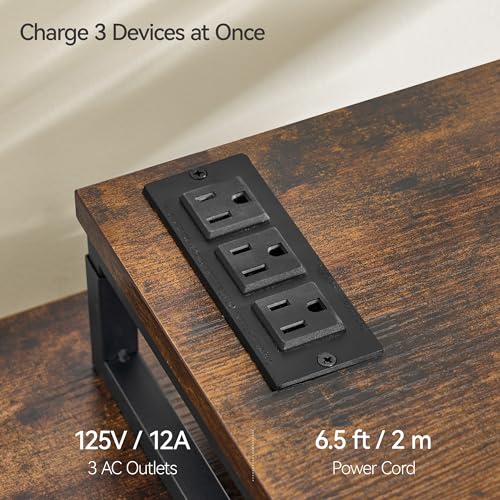Monitor Stand Riser with Charging, Adjustable Computer Desk Organizer with Phone Holder W702