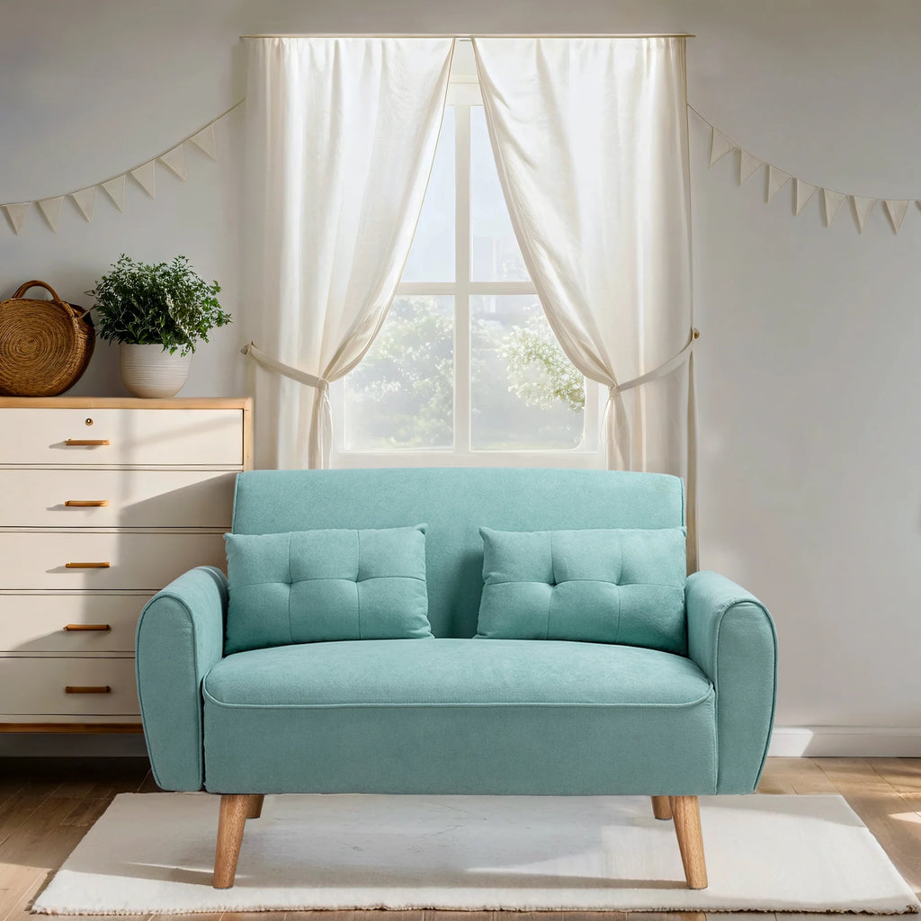 Dark Grey Fabric Upholstered 2-Seat Sofa Q27689