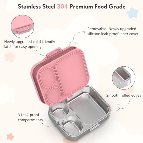 3 Compartment Leak Proof Stainless Steel Bento Box E221376