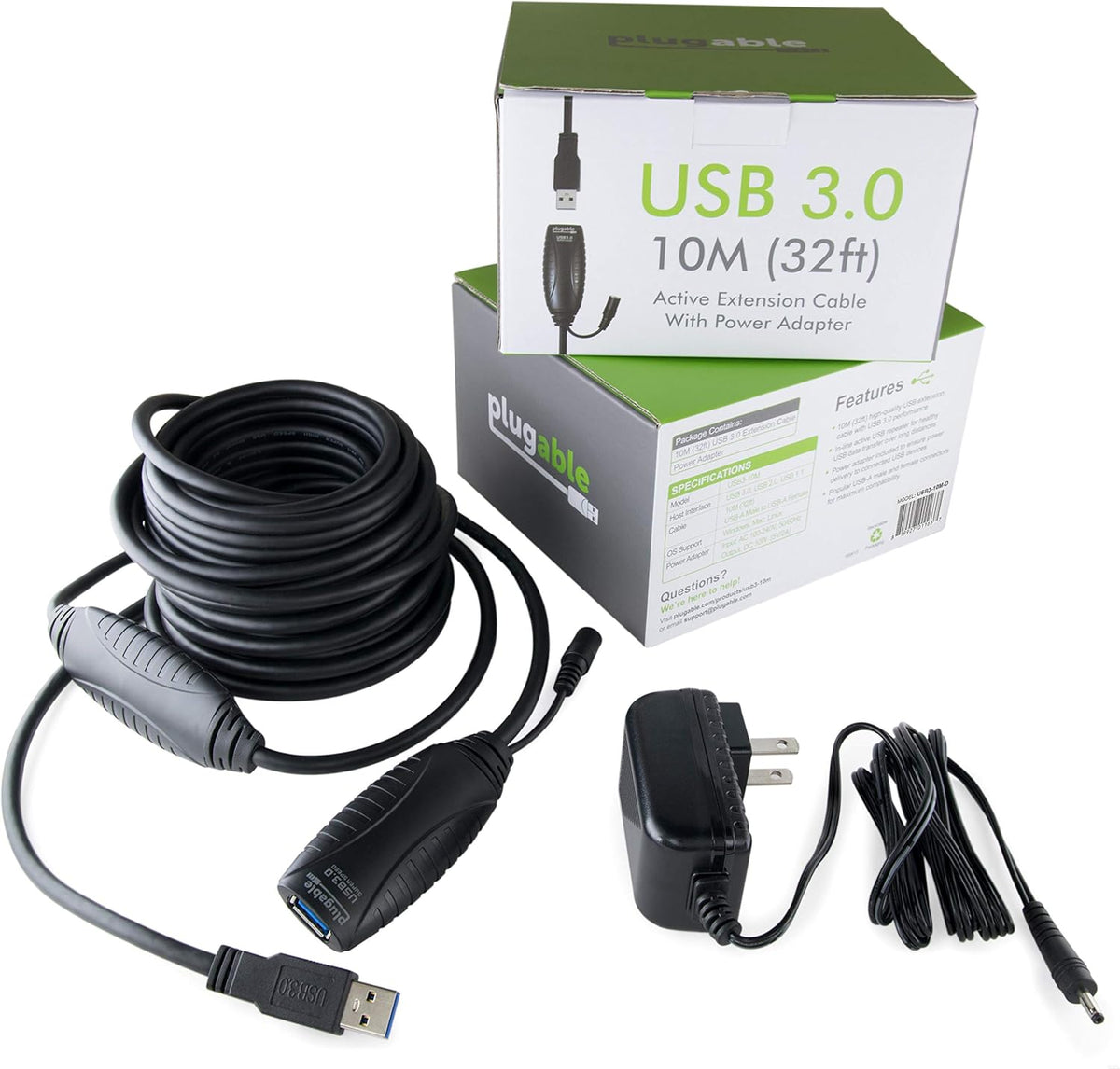 10 Meter USB 3.0 Active Extension Cable with AC Power Adapter G3214