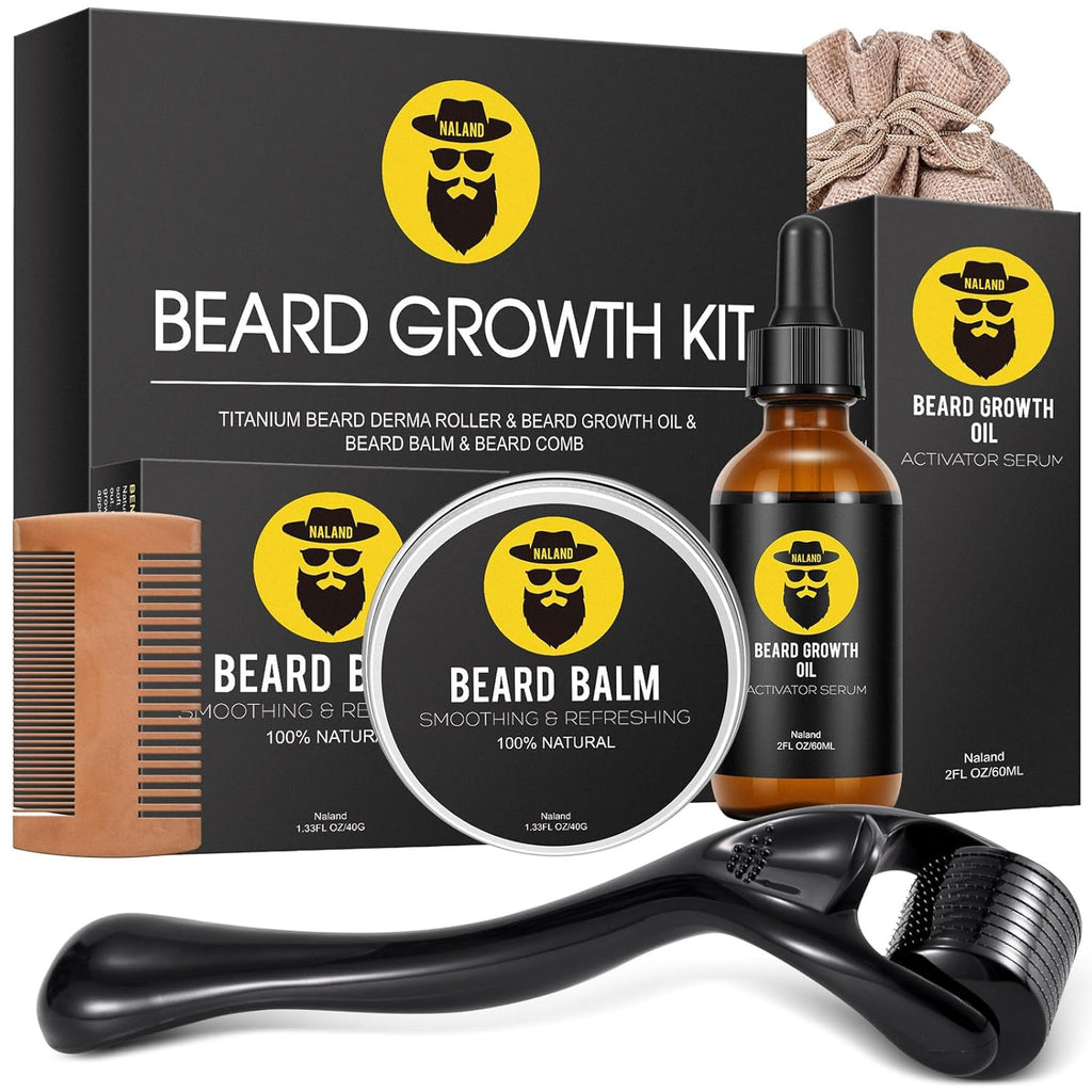 Beard Growth Kit with Beard Growth Oil (2 oz), Beard Balm and Comb A2266