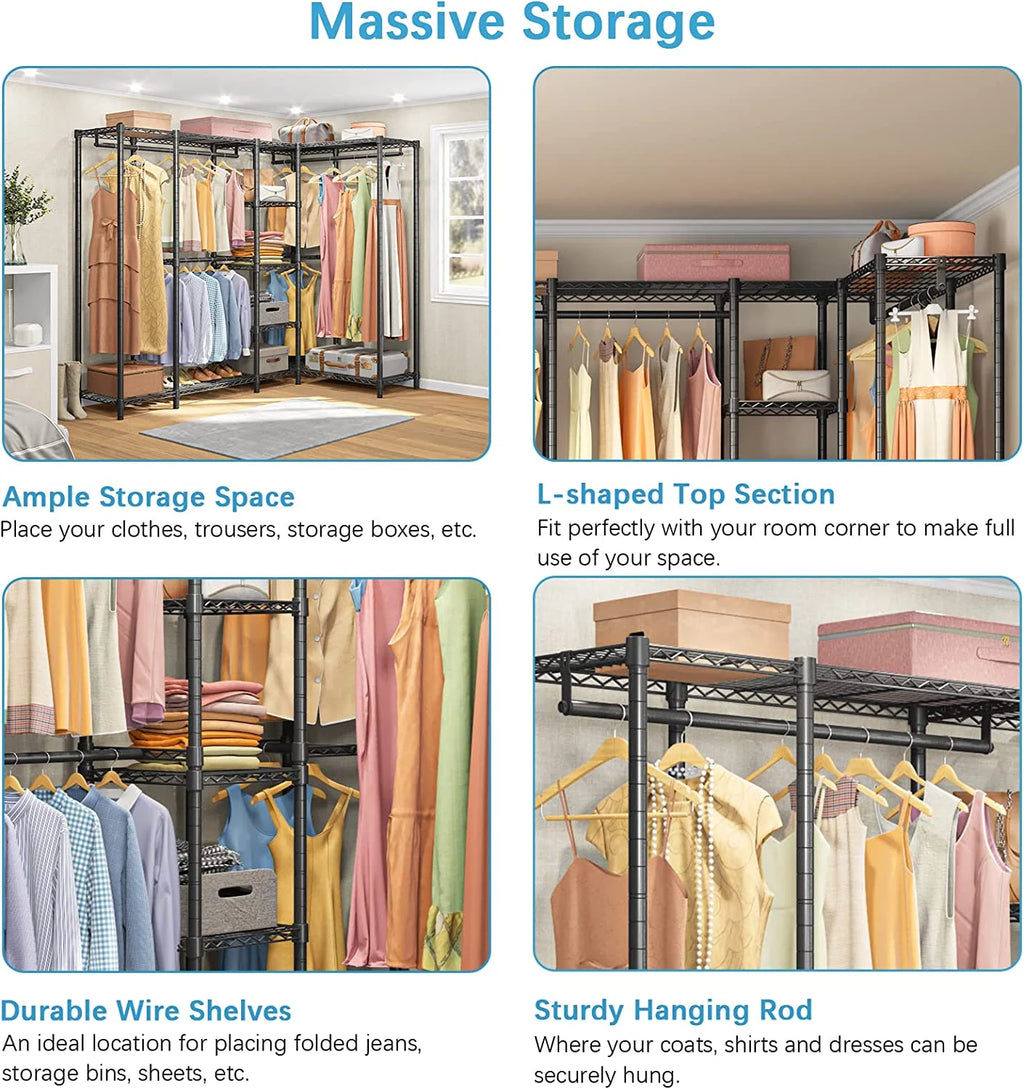 Black Freestanding Metal Clothes Rack N45426
